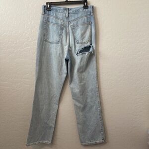 Topshop Light Blue Straight Leg Jeans